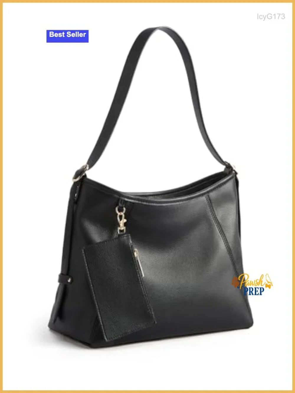 Vegan Leather Hobo Bag with Pockets, Crossbody Shoulder Tote, Detachable Pouch